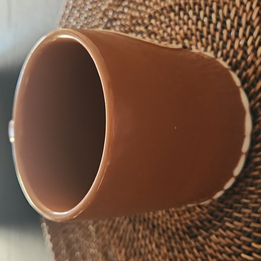 Pottery Barn, Gingerbread Brown & White Ceramic Mug letter "O" NWT - Picture 11 of 16